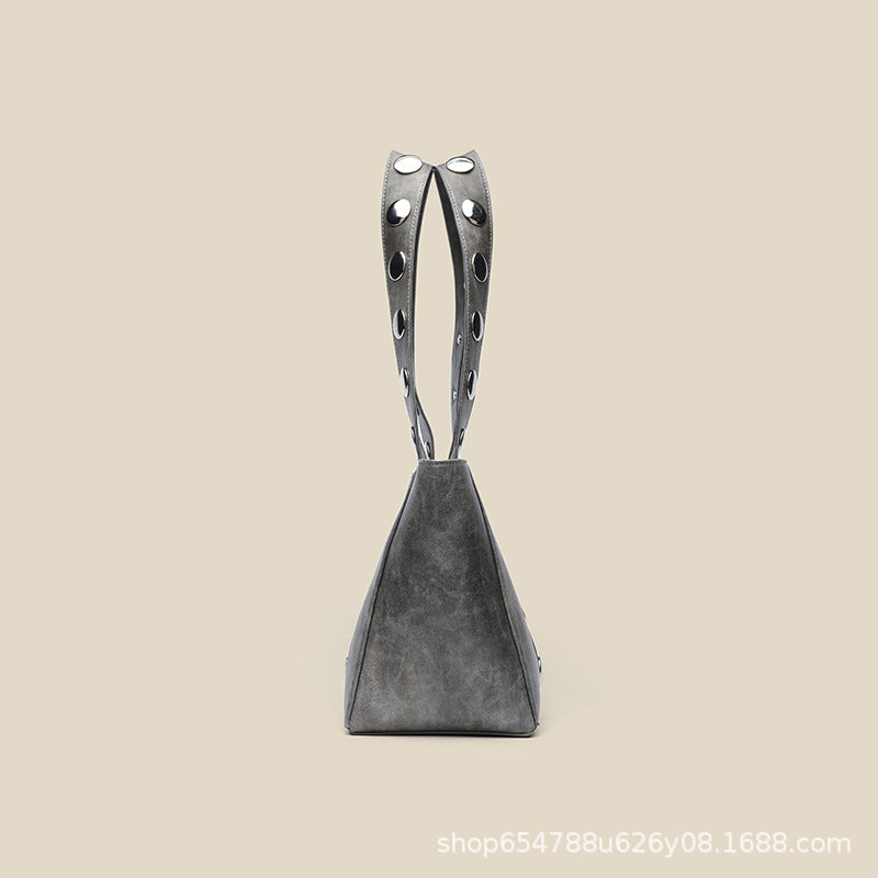 Studded Gray Tote Bag