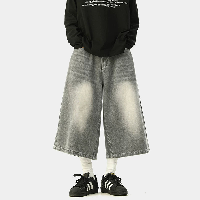 Wide-Leg Loose Denim Pants