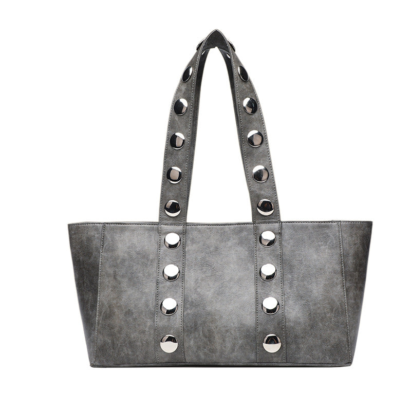 Studded Gray Tote Bag
