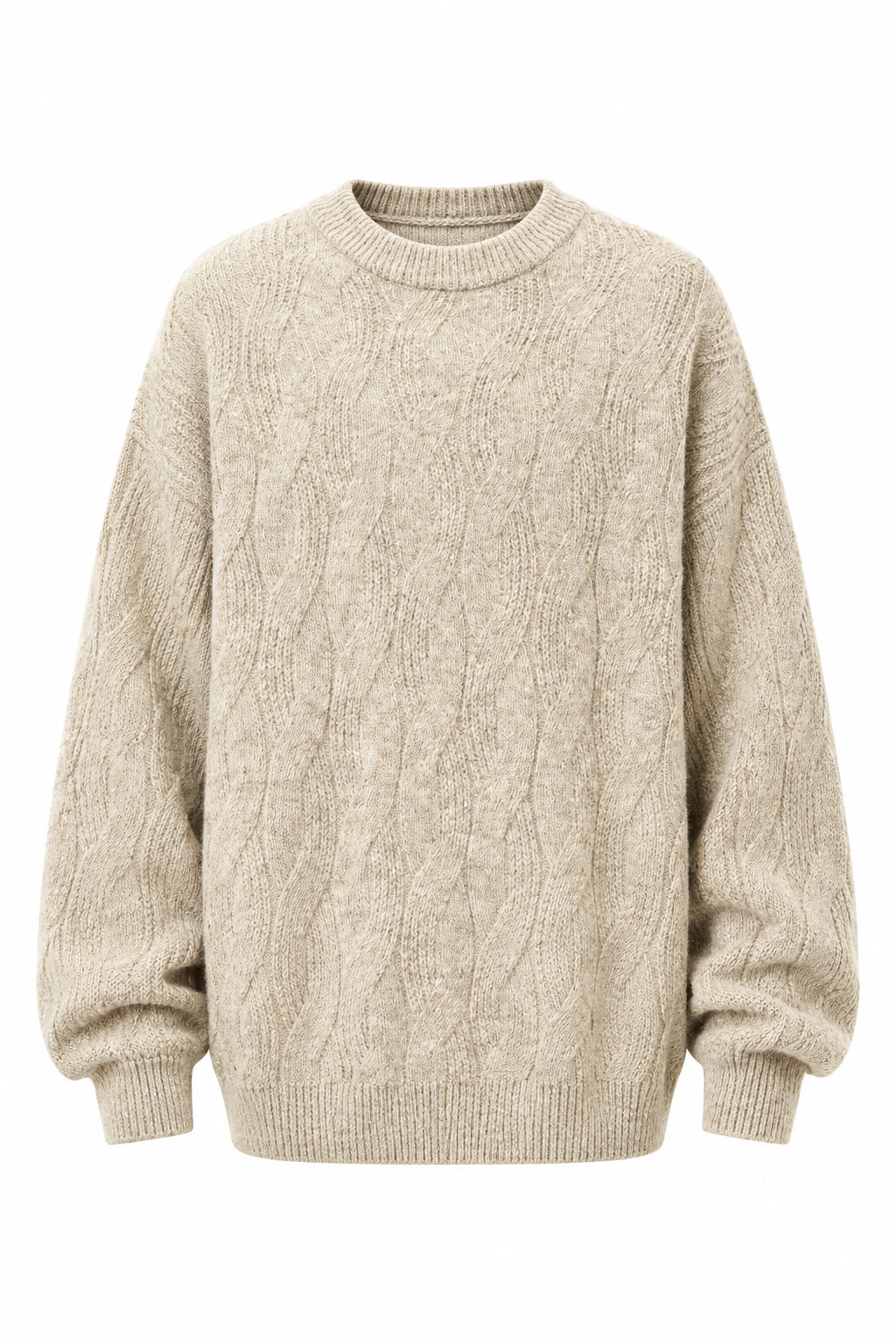 Cable-Knit Crewneck Sweater