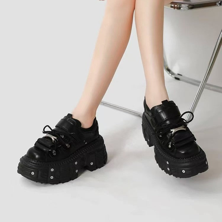 Studded Platform Leather Shoes
