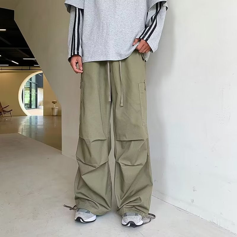 Wide-Leg Parachute Pants
