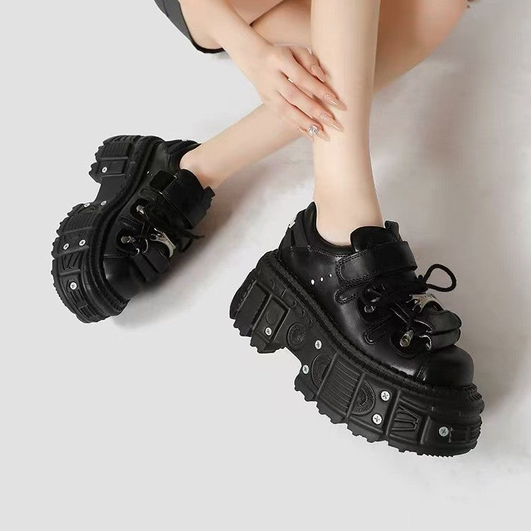 Studded Platform Leather Shoes