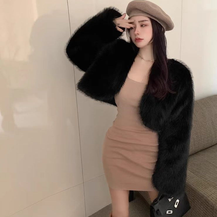Faux Fur Cropped Jacket