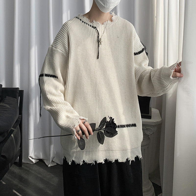 Distressed Stitch Knit Sweater