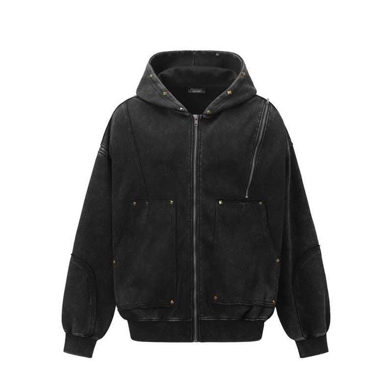Washed Zip-Up Hoodie