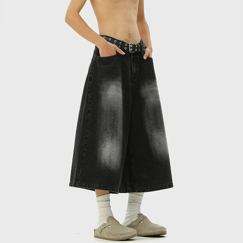Wide-Leg Loose Denim Pants