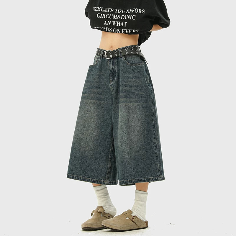 Wide-Leg Loose Denim Pants