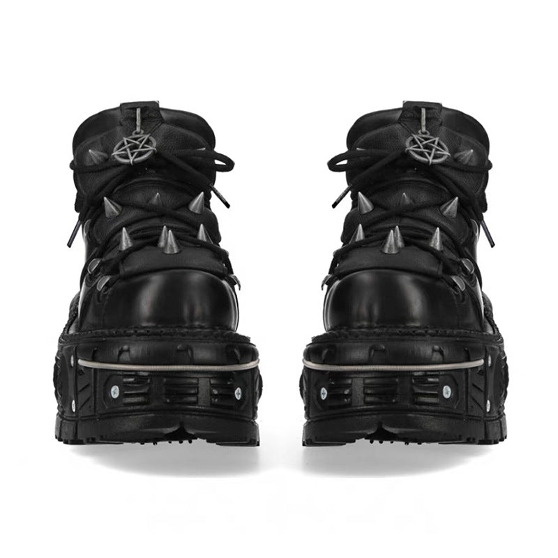 Studded Platform Ankle Boots