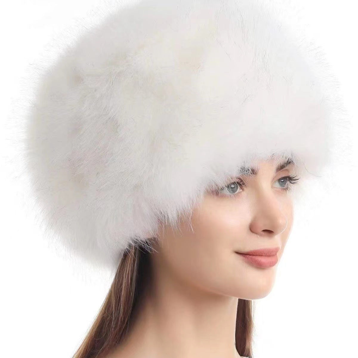 Faux Fur Flat-Top Winter Hat