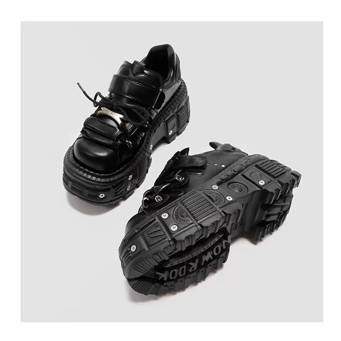 Studded Platform Leather Shoes