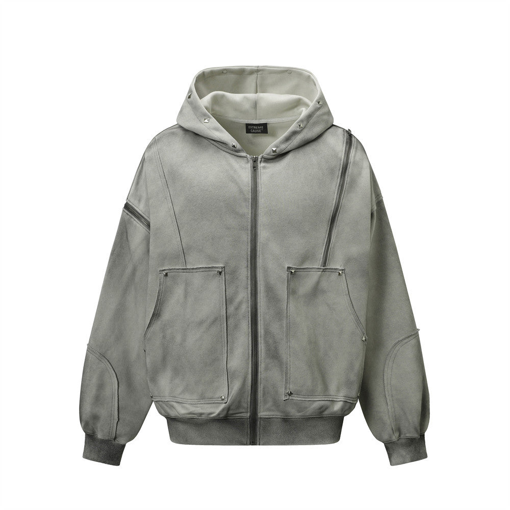 Washed Zip-Up Hoodie