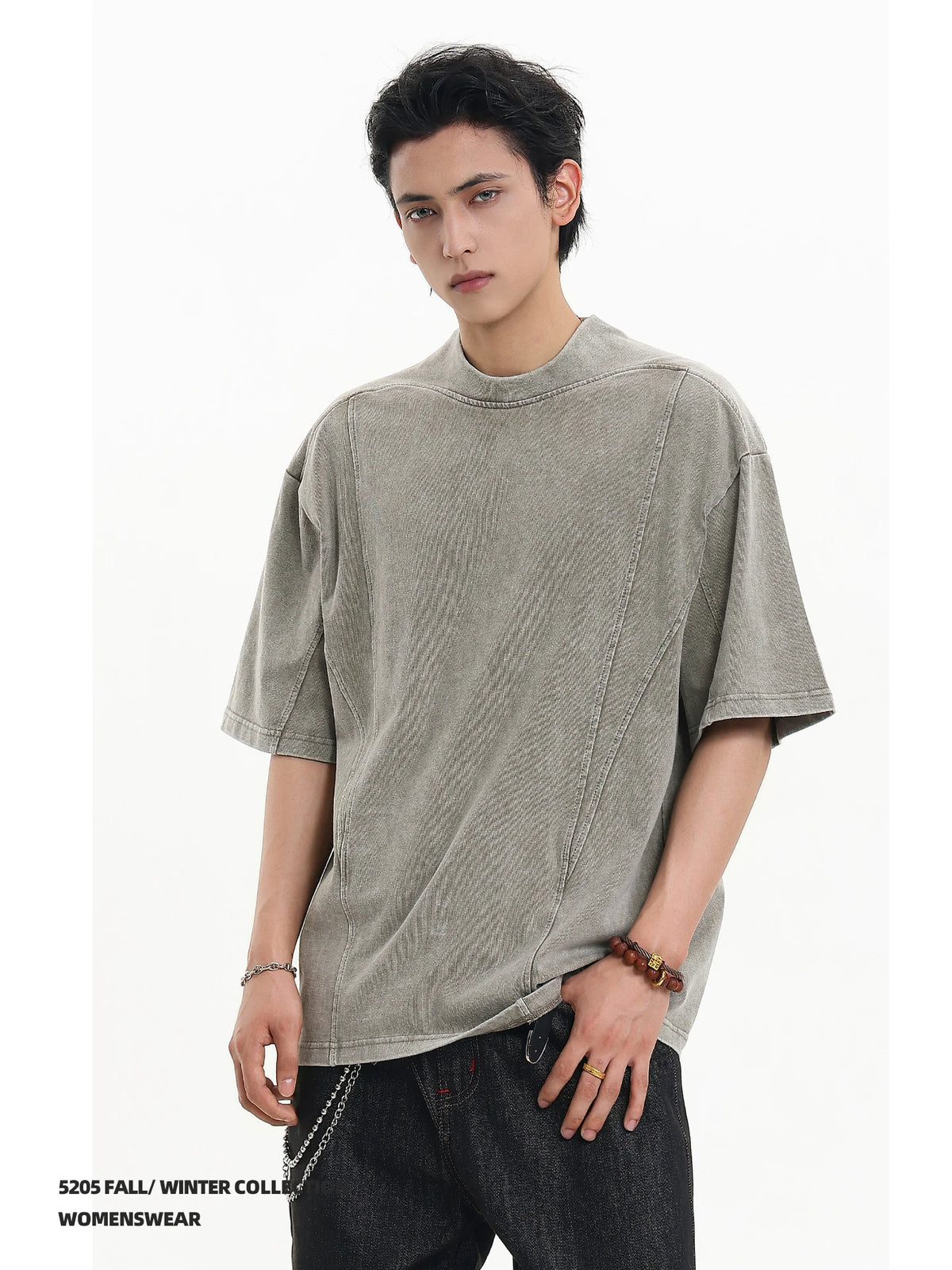 Washed Paneled Short Sleeve Tee
