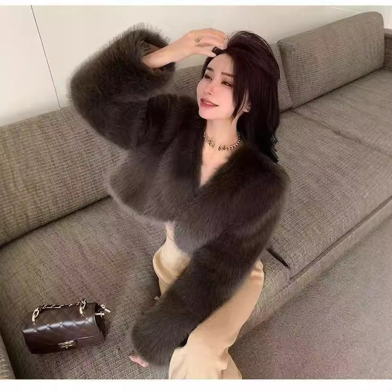 Faux Fur Cropped Jacket