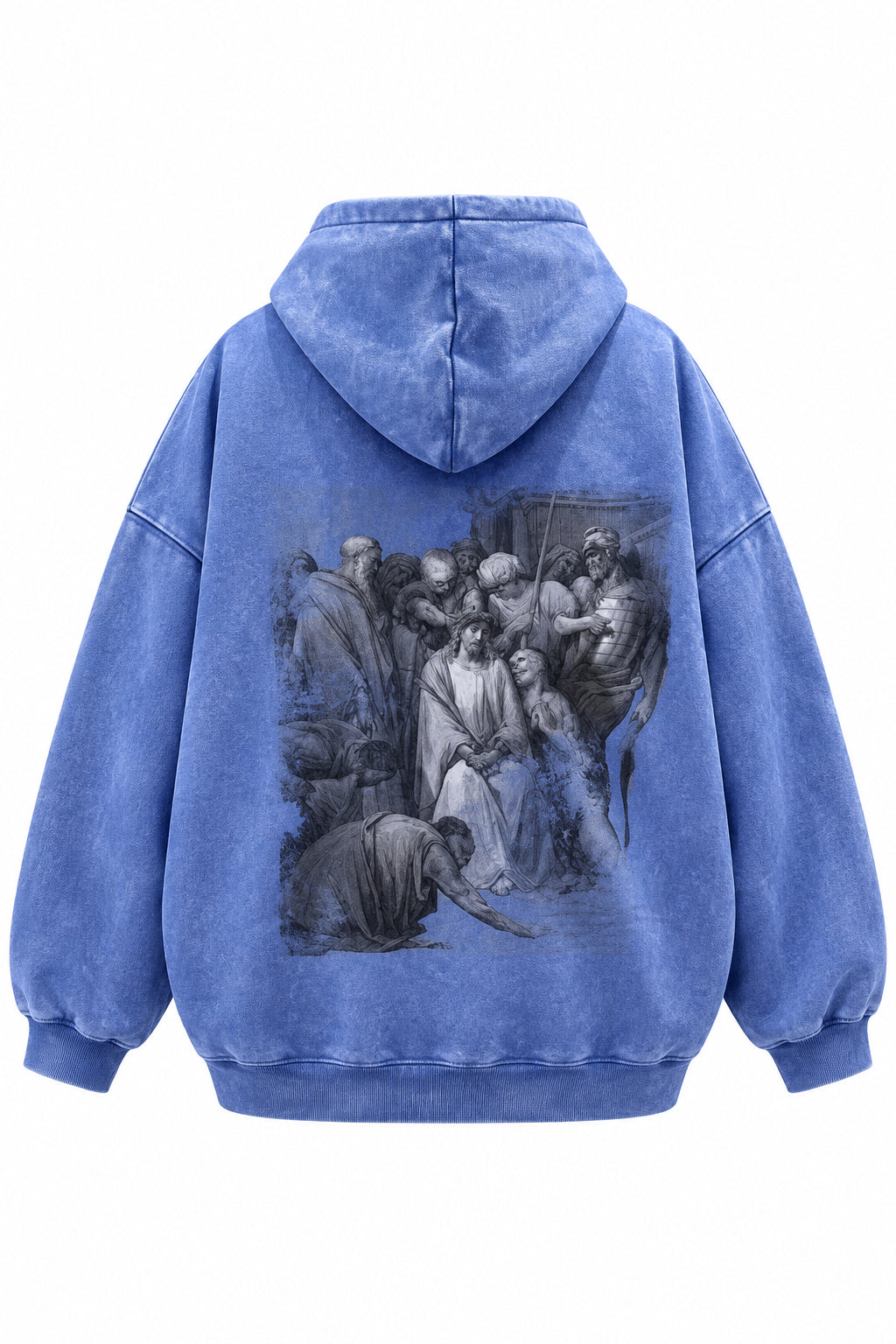 Vintage Art Print Washed Hoodie