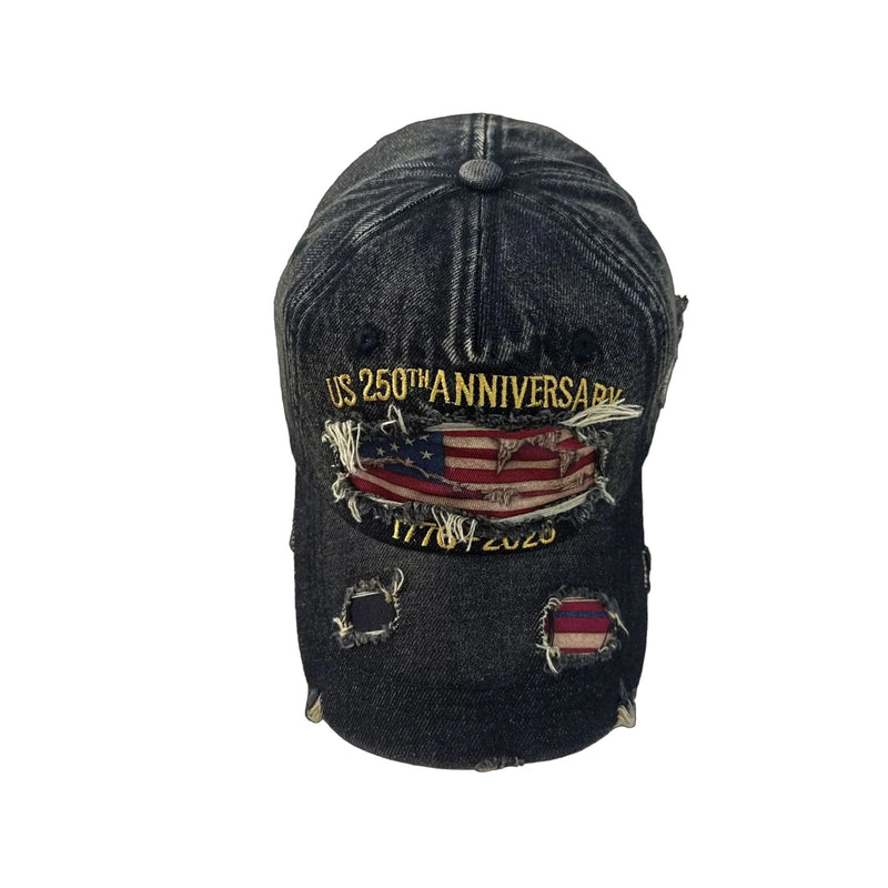 Embroidered Distressed Baseball Cap