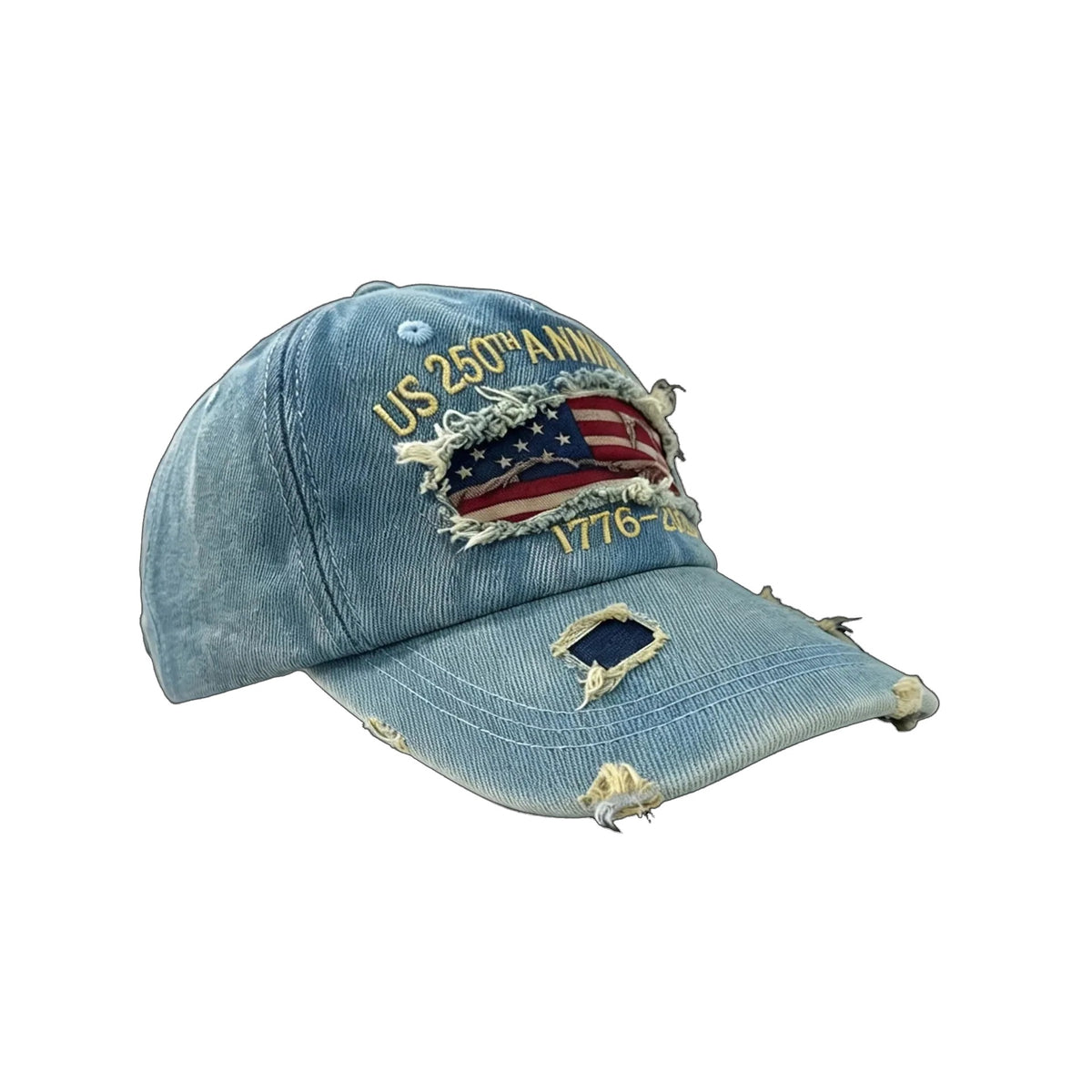 Embroidered Distressed Baseball Cap
