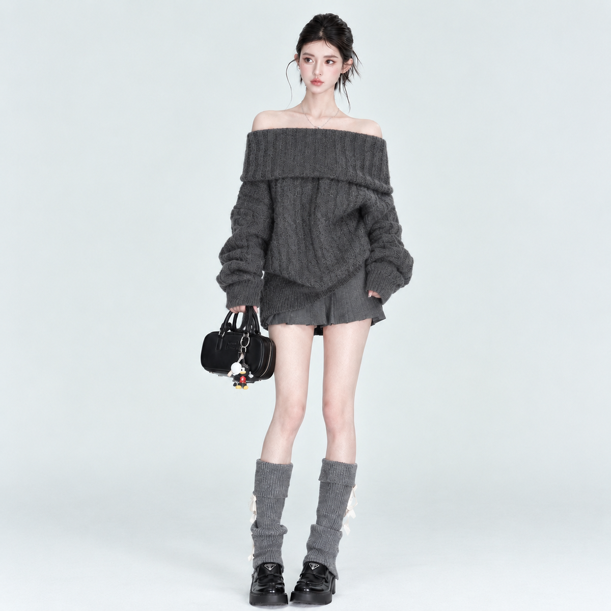 Chunky Cable Off-Shoulder Sweater