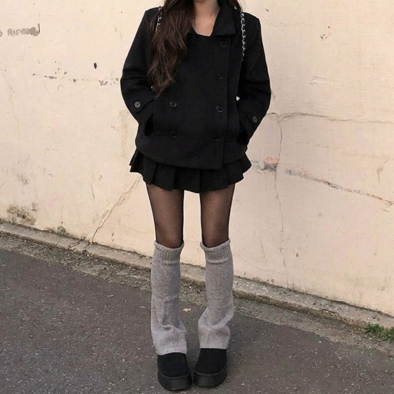 Cropped Double-Breasted Pea Coat