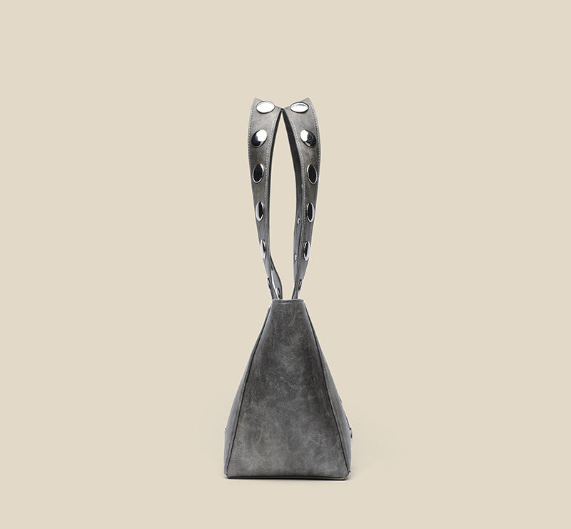 Studded Gray Tote Bag