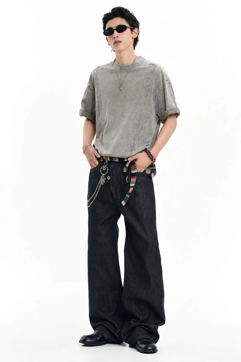 Washed Paneled Short Sleeve Tee