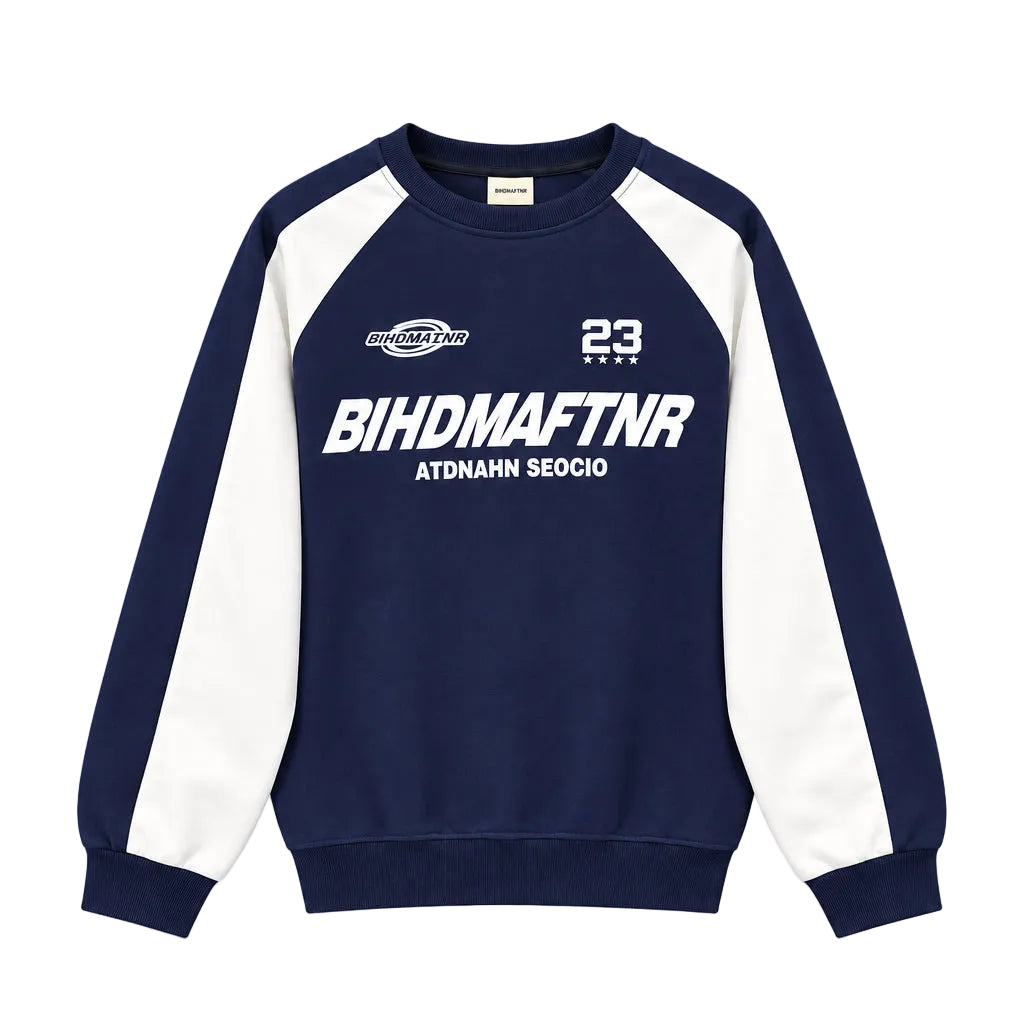 Retro Patchwork Contrast Sweatshirt