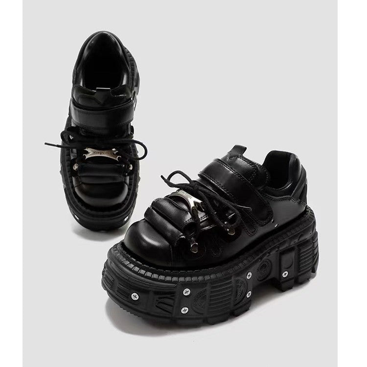 Studded Platform Leather Shoes