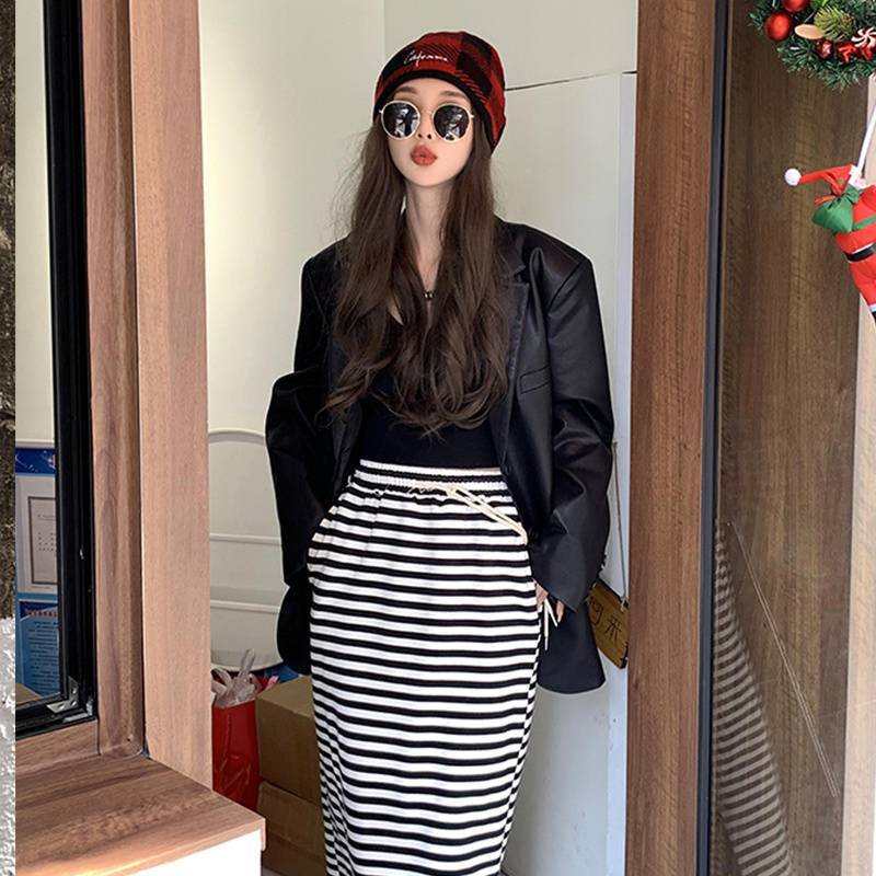 Oversized Faux Leather Blazer Jacket