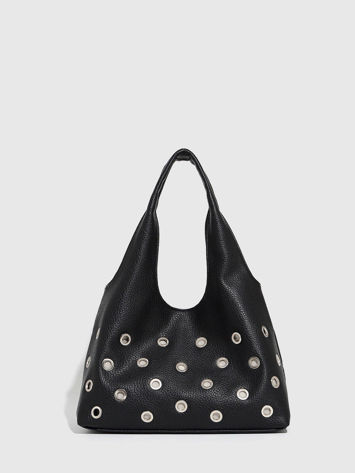 Eyelet Studded Hobo Tote