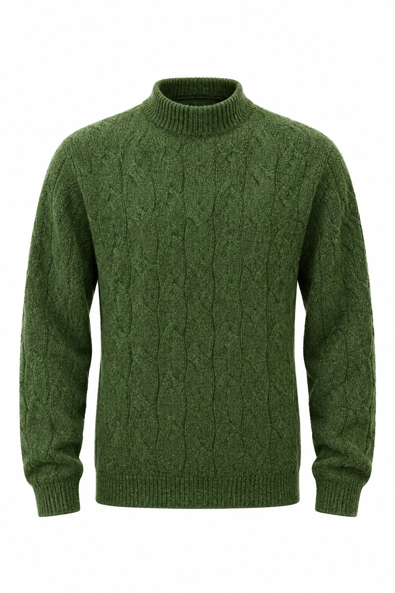 Cable-Knit Crewneck Sweater