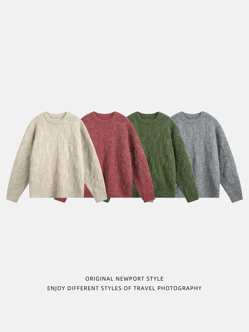 Cable-Knit Crewneck Sweater