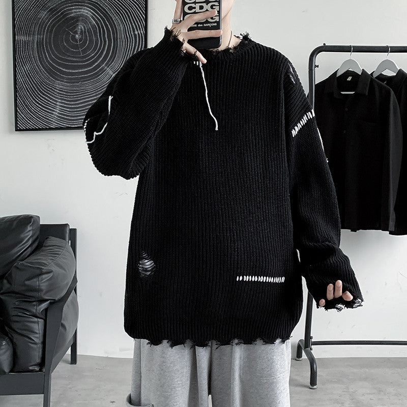 Distressed Stitch Knit Sweater