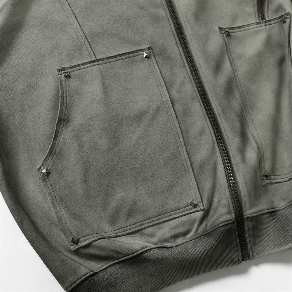 Washed Zip-Up Hoodie
