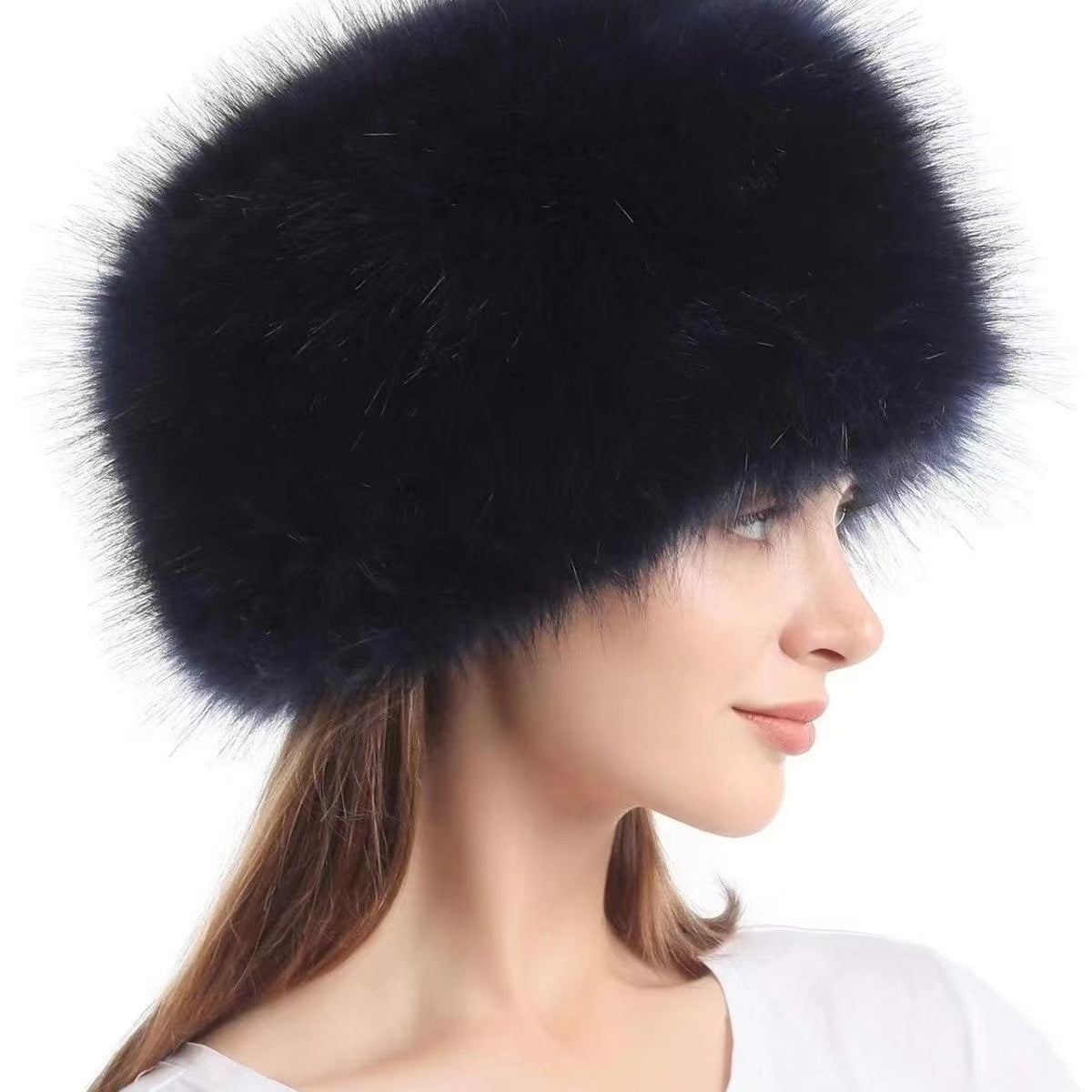 Faux Fur Flat-Top Winter Hat