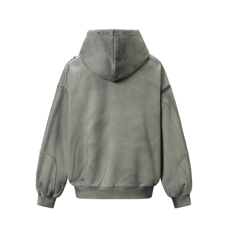 Washed Zip-Up Hoodie