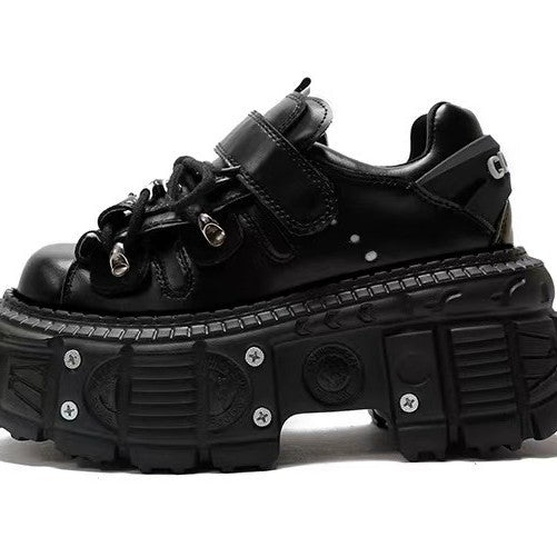 Studded Platform Leather Shoes