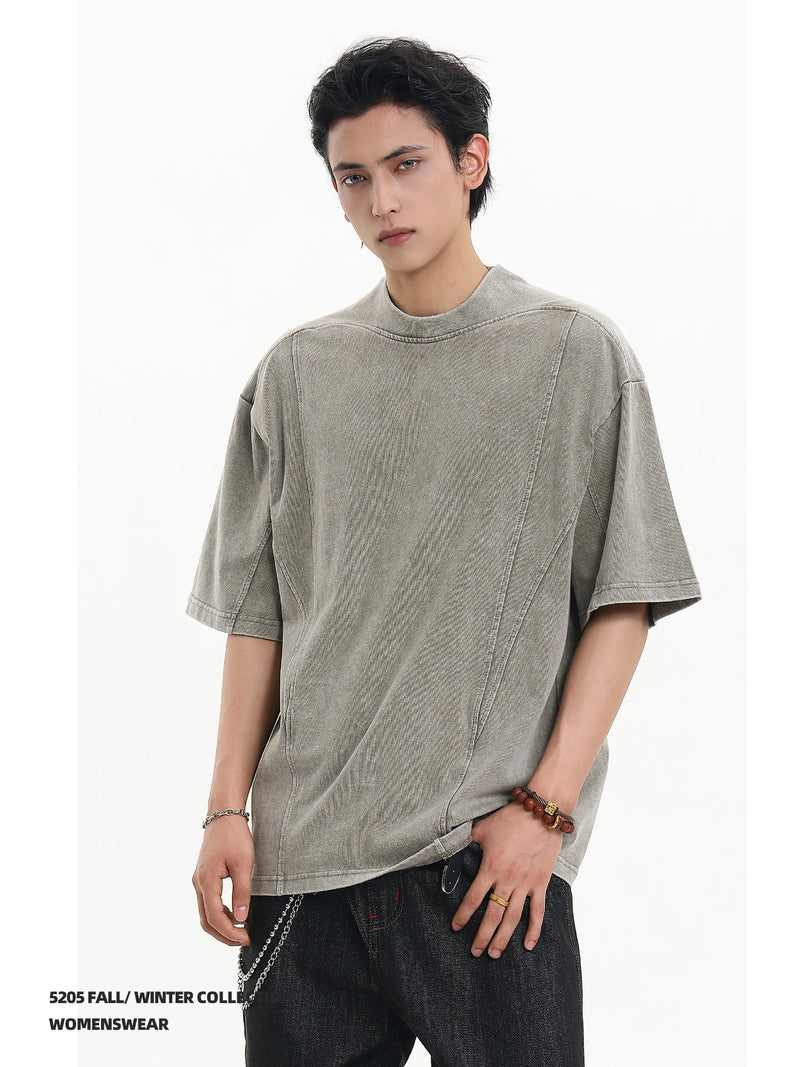 Washed Paneled Short Sleeve Tee