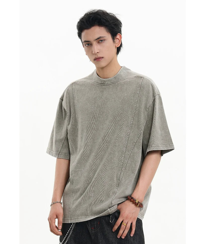 Washed Paneled Short Sleeve Tee