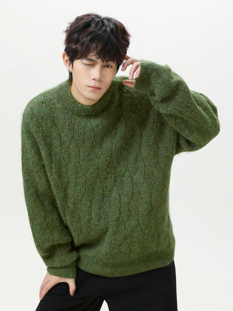 Cable-Knit Crewneck Sweater