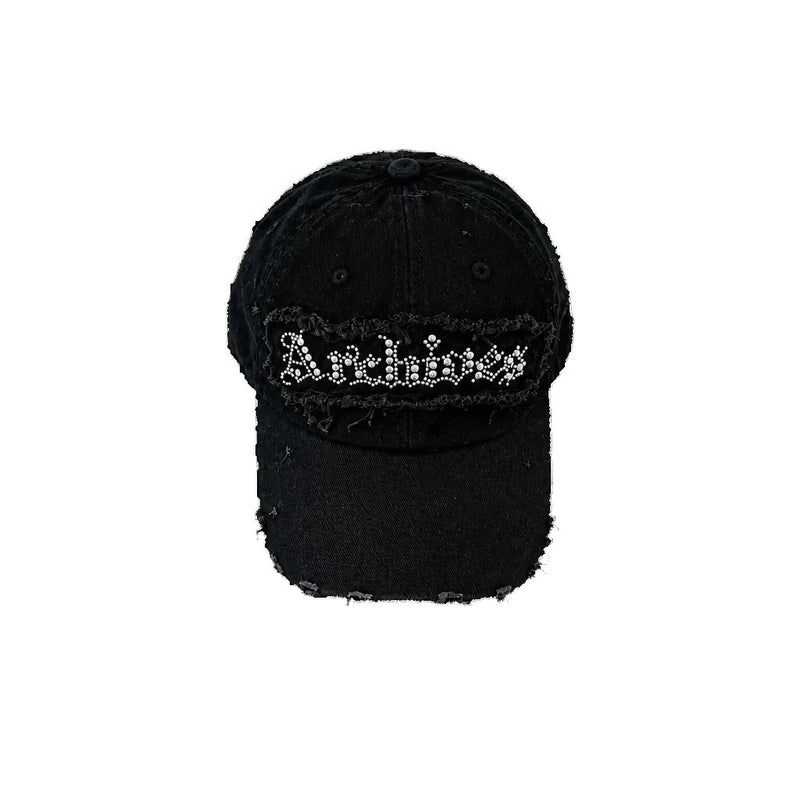 Distressed Camo Rivet Baseball Cap
